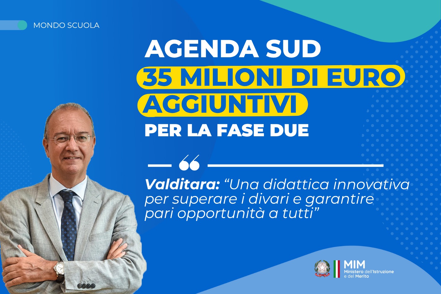 Agenda Sud, fase due:  35 milioni di euro e nuove opportunità per le scuole