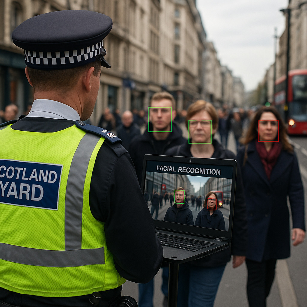 Scotland Yard sceglie l’AI: meno agenti, più riconoscimento facciale a Londra
